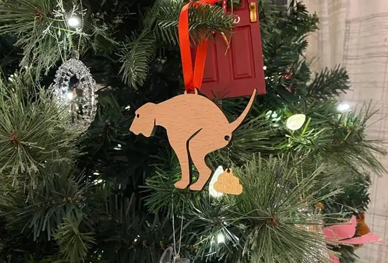 Hundekot am Weihnachtsbaum